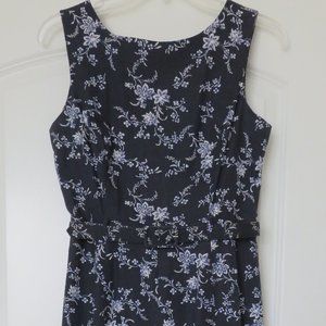 Timeless Vintage Laura Ashley Navy 100% Cotton Floral Dress - XS